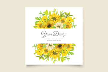 invitation card with sunflower design