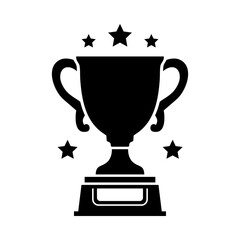 Winner cup icon. Champion trophy symbol, sport award sign. Winner prize, champions celebration winning concept isolated on white background. Reward victory vector illustration