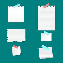 different kinds of note pages vector