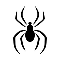 Black spider icon. Spider silhouette isolated on white background. Vector illustration