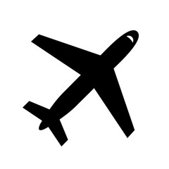 Obraz premium Airplane icon. Flat transportation plane symbol sign. Air fly isolated on the white background. Vector illustration.
