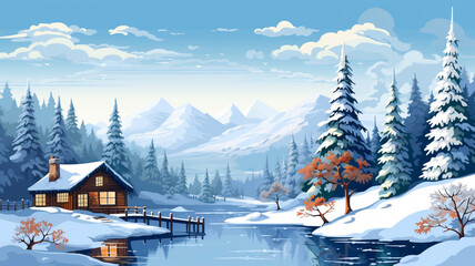 Amazing Pixel Art Landscape A Pixel Art Winter Wonderland
