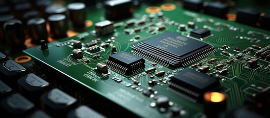 Fototapeta premium close-up view of electronic circuit board