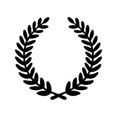 Wreath icon. Laurel wreath icon isolated on white background. Victory symbol, triumph and rewarding. Vector illustration
