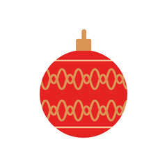 Christmas ball vector flat Shape. Merry Christmas. White background. Isolated. Flat design style. Vector illustration