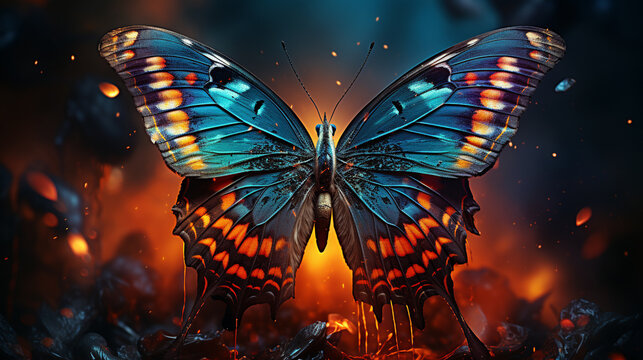 butterfly on a flower HD 8K wallpaper Stock Photographic Image 