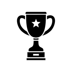 Winner cup icon. Champion trophy symbol, sport award sign. Winner prize, champions celebration winning concept isolated on white background. Reward victory vector illustration