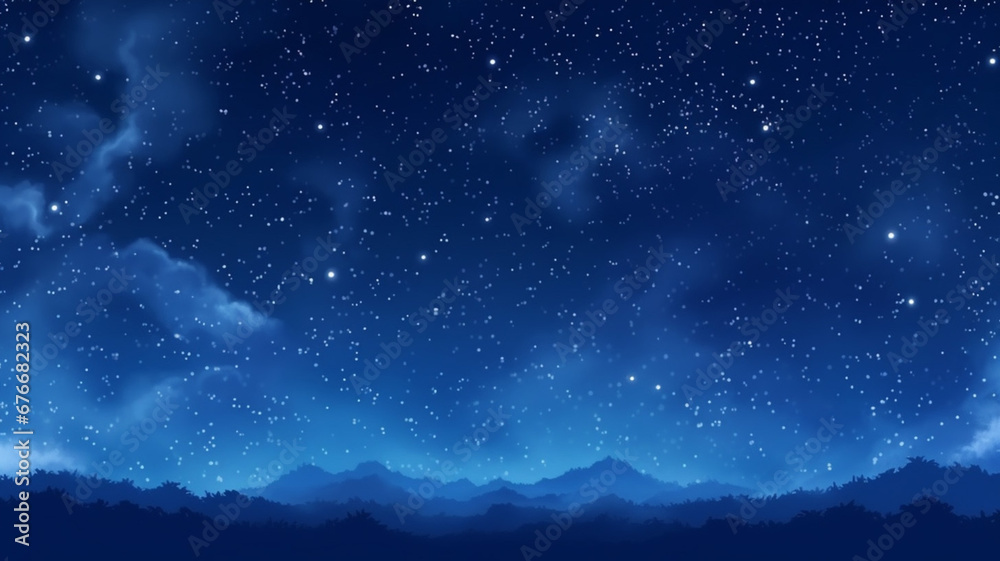 Wall mural amazing pixel art starry seamless background night sky