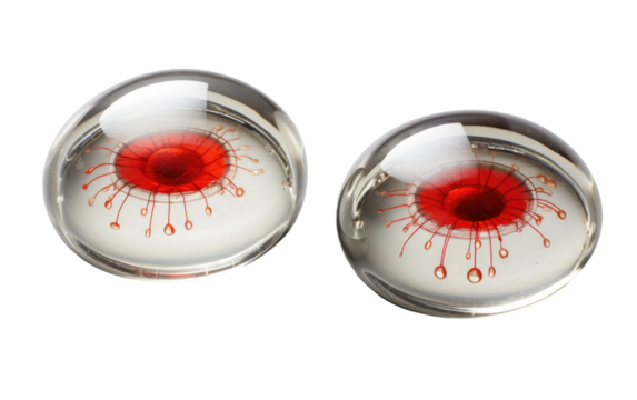 Eye Contact Lenses on a Clear Surface or PNG Transparent Background.