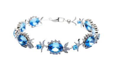 The Azure Allure Bracelet on a Clear Surface or PNG Transparent Background.