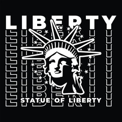 Statue of Liberty Stylized Minimalist Black and White Outline Vector