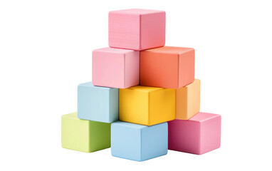 Obraz premium Building Developmental Skills with Baby Blocks on a Clear Surface or PNG Transparent Background.