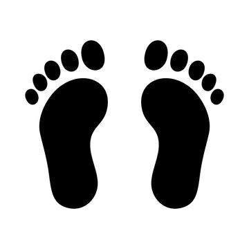 Human footprints. Footsteps icon. Footwear marks. Vector illustration.