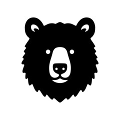Bear head icon. Wild animals bear icon silhouette isolated on white background. Vector illustration