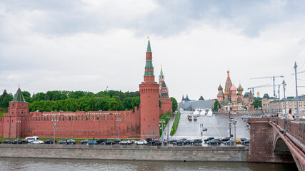 View of the Moscow Kremlin in the afternoon. Russia
