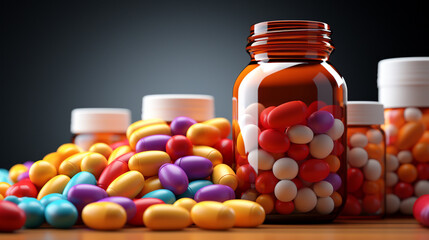 pills and tablets HD 8K wallpaper Stock Photographic Image 