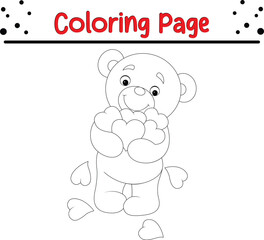 Valentine Animal coloring book Vector illustration