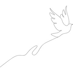 Naklejka premium Flying Dove Line art