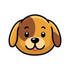 Cute face dog icon. Funny puppy head logo line icon. Pet vector illustration