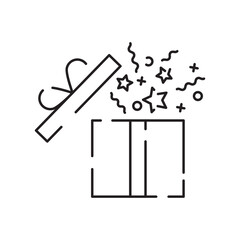 Christmas Gift and present line icon. Included the icons as a prize, ribbon, decoration, parcel, round box, package, and more. Holiday shopping. Happy New Year or Birthday