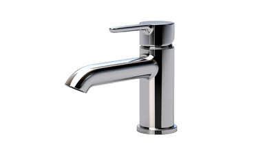 Realistic Bathroom Faucet Imagery on a Clear Surface or PNG Transparent Background.