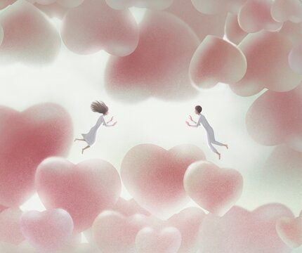 Love and romantic concept art.  hearts background. 