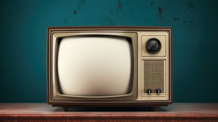 Vintage tv set retro television with empty screen