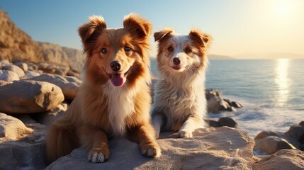 Two Dogs Nova Scotia Duck Tolling, Desktop Wallpaper Backgrounds, Background HD For Designer