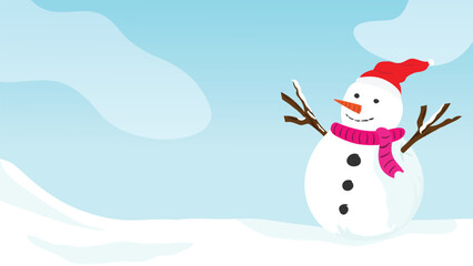 Vector illustration winter landscape background, merry christmas background, christmas snow, copy space