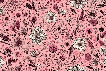 Fotobehang seamless floral pattern generated by AI technology © Sabir