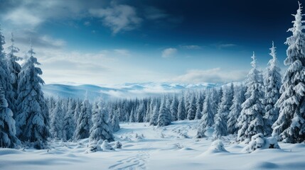 Winter Landscape Mountains On Horizon, Desktop Wallpaper Backgrounds, Background HD For Designer