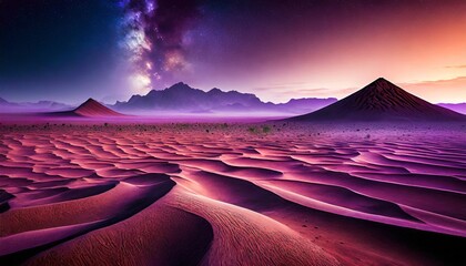 満点の星の下の砂漠