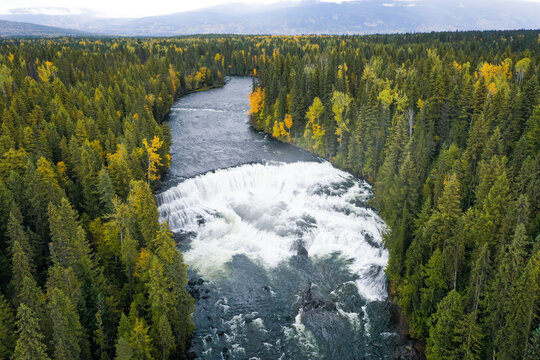 On the Murtle River is Dawson Falls, the entire width of the river which forms a waterfall with an average height of 18 meters and a width of 107 meters