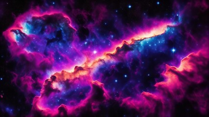 Colorful space galaxy cloud nebula. Stary night cosmos. Universe science astronom. AI Generated - obrazy, fototapety, plakaty