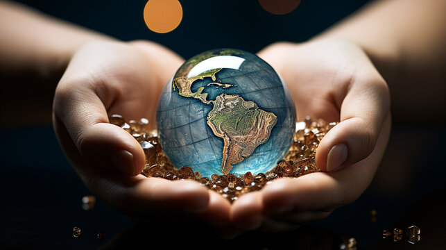 earth in hand HD 8K wallpaper Stock Photographic Image 