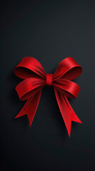 Black Friday poster with red ribbon on vertical dark background