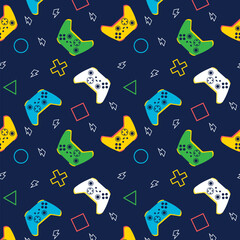 Gaming console joystick seamless background © FaizHelmy