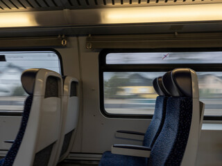 empty train wagon in movement 