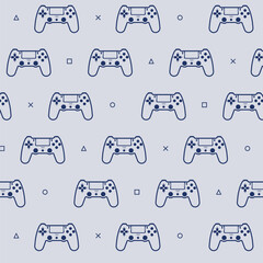 Modern lineart gamepad seamless pattern texture