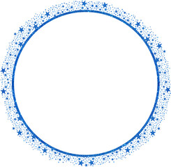 Blue Circle Frame with Sparkle Glitter stars 1