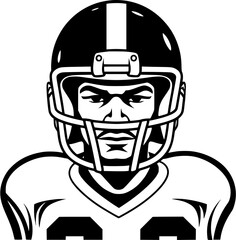 Football Quarterback Sports Vintage Outline Icon In Hand-drawn Style