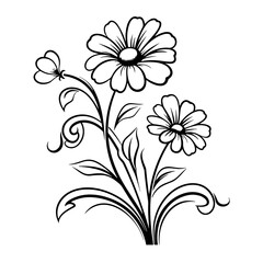line drawing, line art png, line art prints, spring clipart, line art rose, rose clipart, floral svg, flower png, wildflower svg, flower clipart, bouquet svg, tattoo svg, line art, svg files, svg file