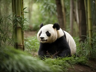Obraz premium Panda in Bamboo Forest