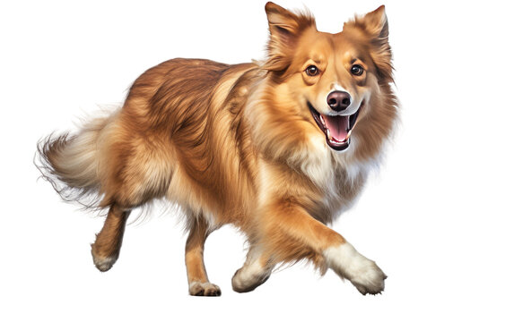 Happy Dog's Strolling Style on a Clear Surface or PNG Transparent Background.