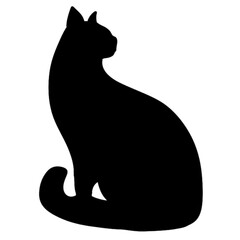 Isolated cat on the white background. Cat silhouettes. 