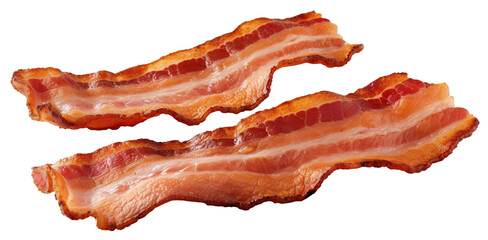 Obraz premium Delicious cooked bacon slices, cut out