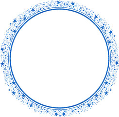 Blue Circle Frame with Blue Sparkle Glitter Stars 5