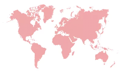 Tableaux ronds sur aluminium Carte du monde World map halftone printing technique, vector illustration and flat design.