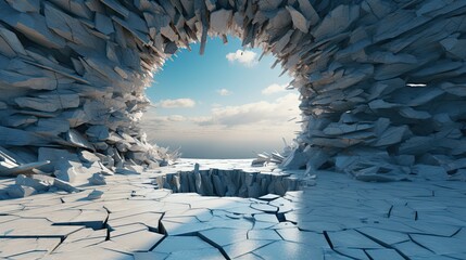 the hollow wall was destroyed in the middle