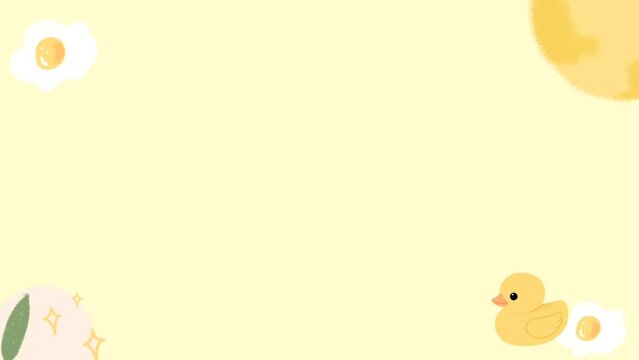 animated pastel yellow background movement with chicken